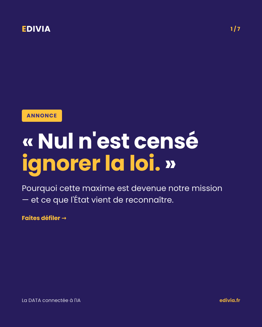 Couverture — Nul n'est censé ignorer la loi — LexIA référencé sur data.gouv.fr